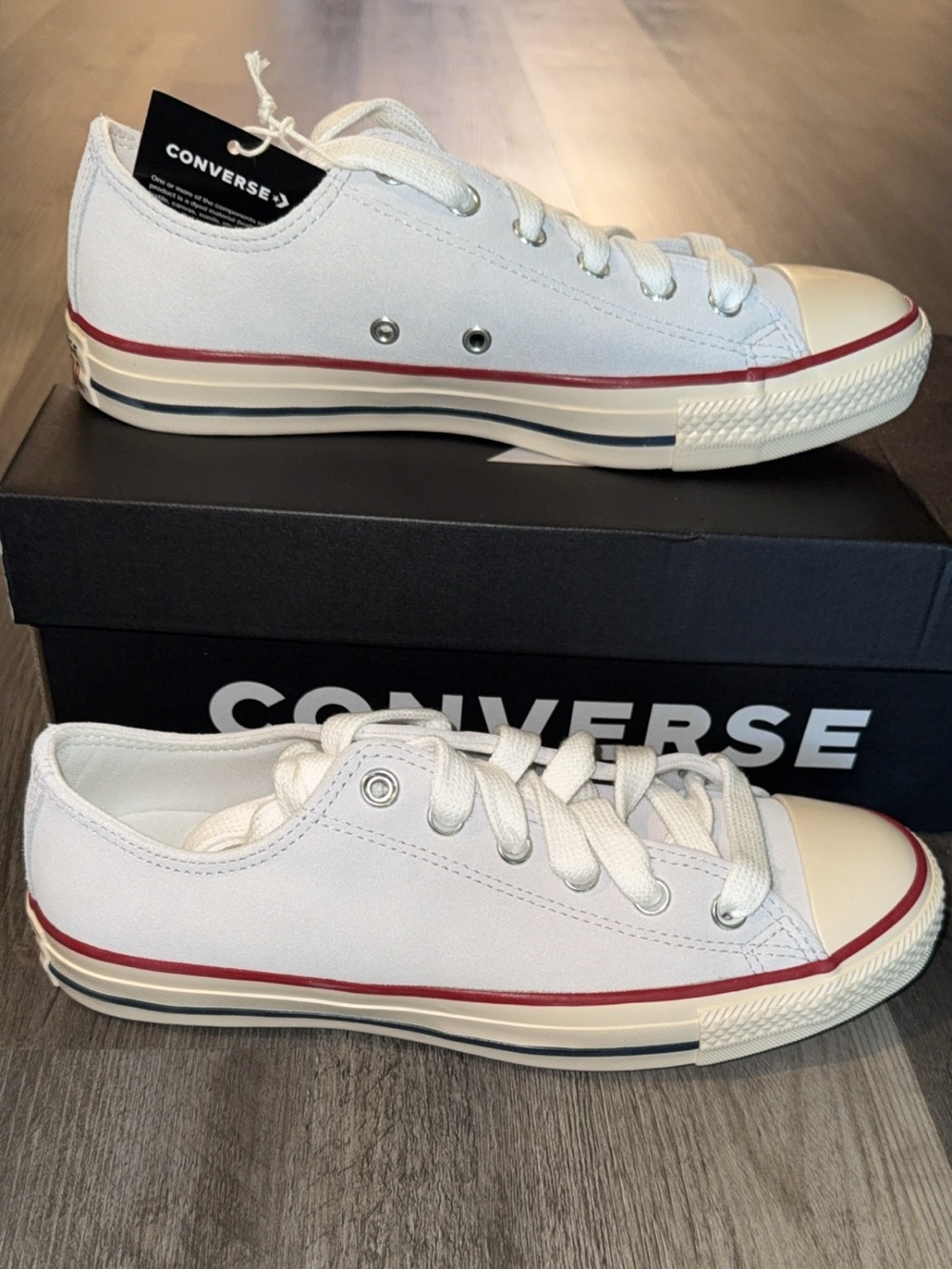 Converse Chuck Taylor All-Star low-top sneakers/ Gray with red and navy trim NWT